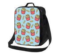 Borsa termica per il pranzo per donne e uomini, da lavoro, con patatine fritte blu, una piccola scatola per il pranzo per donne e uomini, morbida borsa termica isolata, borsa per il pranzo per adulti