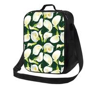 Borsa termica per il pranzo per donne e uomini, da lavoro, con petali di fiori di calla, piccoli contenitori per il pranzo per donne e uomini, morbida borsa termica isolata, borsa per il pranzo per
