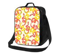 Borsa termica per il pranzo per donne e uomini, da lavoro, con serpente dipinto artistico, rosso, giallo, per adulti, per donne e uomini, morbida borsa termica isolata, piccola borsa per il pranzo con