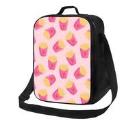 Borsa termica per il pranzo per donne e uomini, da lavoro, con simpatiche patatine fritte, piccola scatola per il pranzo per donne e uomini, morbida borsa termica isolata, borsa per il pranzo per
