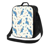 Borsa termica per il pranzo per donne e uomini, da lavoro, con simpatico dinosauro blu, piccola scatola per il pranzo per donne e uomini, morbida borsa termica isolata, borsa per il pranzo per adulti