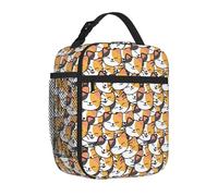 Borsa termica per il pranzo per donne e uomini, da lavoro, con simpatico volto di gatto sorridente, riutilizzabile, per adulti, per ufficio, picnic