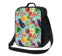 Borsa termica per il pranzo per donne e uomini, da lavoro, con verdure (2) contenitore per il pranzo per adulti per donne e uomini, morbida borsa termica isolata, piccola borsa per il pranzo con