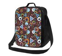 Borsa termica per il pranzo per donne e uomini, da lavoro, geometria colorata, una borsa termica per adulti per donne e uomini, morbida borsa termica isolata, piccola borsa per il pranzo con tracolla