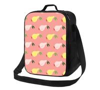 Borsa termica per il pranzo per donne e uomini, da lavoro, graziosa pera, gialla, rosa, per adulti, per donne e uomini, morbida borsa termica isolata, piccola borsa per il pranzo con tracolla