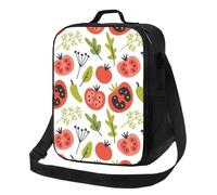 Borsa termica per il pranzo per donne e uomini, da lavoro, graziosa scatola per il pranzo al pomodoro verde pepe per adulti per donne e uomini, morbida borsa termica isolata, piccola borsa per il