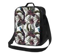 Borsa termica per il pranzo per donne e uomini, da lavoro, marrone con simpatico uccello del paradiso per adulti per donne e uomini, morbida borsa termica isolata, piccola borsa per il pranzo con