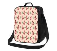 Borsa termica per il pranzo per donne e uomini, da lavoro, minimalista, con serpente, rosso e verde, per adulti, per donne e uomini, morbida borsa termica isolata, piccola borsa per il pranzo con