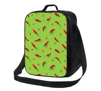 Borsa termica per il pranzo per donne e uomini, da lavoro, verde pepe, per adulti, per donne e uomini, morbida borsa termica isolata, piccola borsa per il pranzo con tracolla regolabile