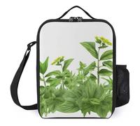 Borsa termica per il pranzo, per donne e uomini, erbe aromatiche, foglie, borsa per il pranzo, riutilizzabile, per lavoro e ufficio