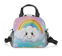Borsa termica per il pranzo per donne e uomini, fumetto sorridente nuvola arcobaleno Lunch Box a tenuta stagna borsa termica riutilizzabile portapranzo isolata portatile borsa per il pranzo per lavoro