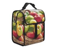 Borsa termica per il pranzo per donne e uomini, giallo verde rosso frutta in un cestino per il pranzo borse tote per lavoro