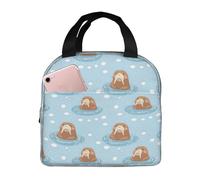 Borsa termica per il pranzo per donne e uomini, graziosa stampa con sigillo in stile cartone animato, borsa termica per il pranzo, grande capacità, a prova di perdite, riutilizzabile, per lavoro