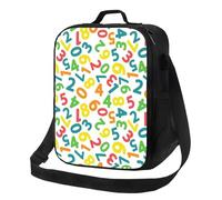 Borsa termica per il pranzo per donne e uomini, motivo matematico colorato, una borsa termica per adulti per donne e uomini, morbida borsa termica isolata, piccola borsa per il pranzo con tracolla