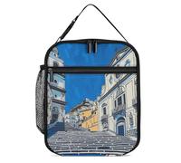 Borsa termica per il pranzo per donne e uomini, riutilizzabile, borsa per il pranzo, borsa tote per il pranzo quadrata della città contenitore per il pranzo per ufficio