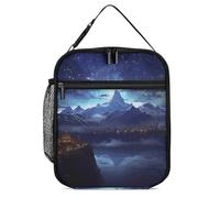 Borsa termica per il pranzo, per donne e uomini, riutilizzabile, borsa termica fantasy, scena notturna, borsa tote per il lavoro e picnic
