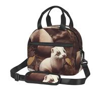 Borsa termica per il pranzo, per donne e uomini, riutilizzabile, borsa termica per il pranzo con furetto peloso per il lavoro e picnic