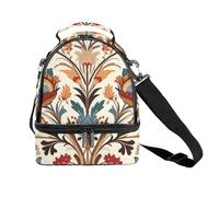 Borsa termica per il pranzo per donne e uomini, riutilizzabile, con diversi motivi floreali, con tracolla regolabile, contenitore per il pranzo per ufficio, picnic, viaggi