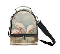 Borsa termica per il pranzo per donne e uomini, riutilizzabile, con fenicottero in acqua, con tracolla regolabile, contenitore per il pranzo per ufficio, picnic, viaggi