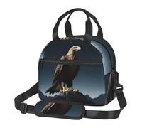 Borsa termica per il pranzo per donne e uomini, riutilizzabile, con tracolla regolabile, aquila sotto le stelle, borsa termica grande, a prova di perdite, per ufficio e viaggio