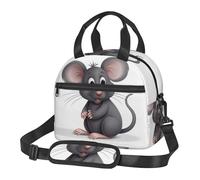 Borsa termica per il pranzo per donne e uomini, riutilizzabile, con tracolla regolabile, borsa termica per topi grigi, grande, a prova di perdite, per ufficio e viaggio