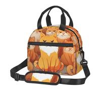 Borsa termica per il pranzo per donne e uomini, riutilizzabile, con tracolla regolabile, con gatti arancioni, grande, a prova di perdite, per ufficio e viaggio