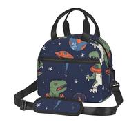 Borsa termica per il pranzo per donne e uomini, riutilizzabile, con tracolla regolabile, divertente astronauta, dinosauro, razzo, borsa termica grande, a prova di perdite, per ufficio e viaggio