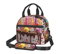Borsa termica per il pranzo per donne e uomini, riutilizzabile, con tracolla regolabile, per buon compleanno, bella borsa termica, grande, a prova di perdite, per ufficio e viaggio