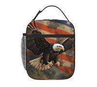 Borsa termica per il pranzo, per donne e uomini, riutilizzabile, con un'aquila che vola sopra la borsa per il pranzo per il lavoro e il picnic