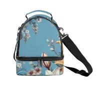 Borsa termica per il pranzo per donne e uomini, riutilizzabile, diversi tipi di fiori, con tracolla regolabile, contenitore per il pranzo per ufficio, picnic, viaggi