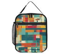 Borsa termica per il pranzo per donne e uomini, riutilizzabile, per il pranzo, con blocchi di diversi colori, contenitore per il pranzo per ufficio