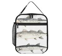 Borsa termica per il pranzo per donne e uomini, riutilizzabile, per il pranzo, diversi tipi di merluzzo, contenitore per il pranzo per ufficio