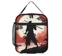 Borsa termica per il pranzo, per donne e uomini, samurai, riutilizzabile, per ufficio e campeggio