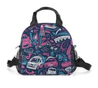 Borsa termica per il pranzo per donne e uomini, scarabocchi e disegni, a prova di perdite, borsa termica riutilizzabile, borsa termica per il pranzo, portatile, per lavoro, ufficio, picnic