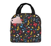 Borsa termica per il pranzo per donne e uomini, stampa colorata con note musicali, borsa termica per il pranzo, grande capacità, a prova di perdite, riutilizzabile, per lavoro, ufficio, picnic, viaggi