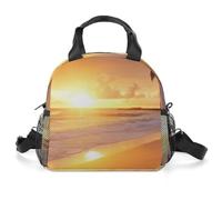 Borsa termica per il pranzo, per donne e uomini, tropicale, spiaggia, tramonto, a prova di perdite, riutilizzabile, isolata, portatile, per lavoro, ufficio, picnic
