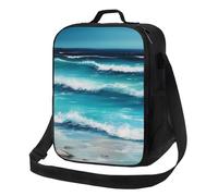 Borsa termica per il pranzo, per donne e uomini, turchese, spiaggia, originale, riutilizzabile, a prova di perdite, con tracolla regolabile, borsa per il pranzo, per lavoro, viaggi, attività