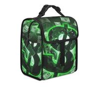 Borsa termica per il pranzo per donne e uomini, verde con simbolo incandescente per il lavoro