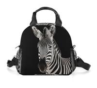 Borsa termica per il pranzo per donne e uomini, zebra, a prova di perdite, riutilizzabile, isolata, portatile, per lavoro, ufficio, picnic