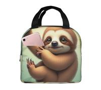 Borsa termica per il pranzo, per donne, per uomini, per adulti, a forma di bradipo appeso al ramo di un albero, riutilizzabile, portatile, per ufficio, viaggi, lavoro, picnic, campeggio, borsa termica