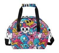 Borsa termica per il pranzo, per il lavoro e i viaggi, con simpatici mostri blu e graffiti