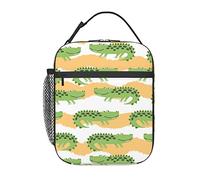 Borsa termica per il pranzo per ragazzi, ragazze, donne, uomini, coccodrillo, portatile, pranzo al sacco, riutilizzabile, per lavoro, scuola, picnic o viaggi