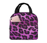 Borsa termica per il pranzo per uomini e donne adulti riutilizzabile borsa termica leopardo viola a tenuta stagna grande capacità contenitori per il pranzo per ufficio lavoro picnic