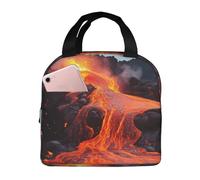Borsa termica per il pranzo per uomini e donne adulti, riutilizzabile, color lava rossa calda del vulcano Kilauea, borsa termica a tenuta stagna, grande capacità, contenitori per il pranzo, per