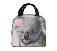 Borsa termica per il pranzo per uomini e donne adulti, riutilizzabile, con koala e farfalla, a prova di perdite, grande capacità, contenitori per il pranzo per ufficio, lavoro, picnic