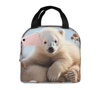 Borsa termica per il pranzo per uomini e donne adulti riutilizzabile Lunch Box carino orso polare animali borsa termica a tenuta stagna grande capacità contenitori per il pranzo per ufficio lavoro