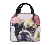 Borsa termica per il pranzo per uomini e donne adulti riutilizzabile Lunch Box francese piccolo bulldog borsa termica a tenuta stagna grande capacità contenitori per il pranzo per ufficio lavoro
