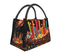 Borsa termica per il pranzo per uomini e donne adulti riutilizzabile Lunch Box Happy Birthday Big Cake a prova di perdite Borsa termica di grande capacità contenitori per il pranzo per ufficio lavoro