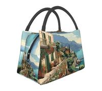 Borsa termica per il pranzo per uomini e donne adulti riutilizzabile Lunch Box Mediterraneo estate a prova di perdite Borsa termica di grande capacità contenitori per il pranzo per ufficio lavoro