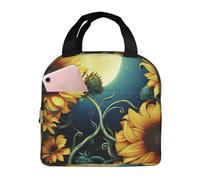 Borsa termica per il pranzo per uomini e donne adulti riutilizzabile scatola per il pranzo al chiaro di luna motivo girasole borsa termica a tenuta stagna grande capacità contenitori per il pranzo per